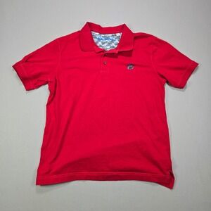 Robert Graham Red‎ Classic Fit Polo Shirt Men's Size Medium Supima Cotton